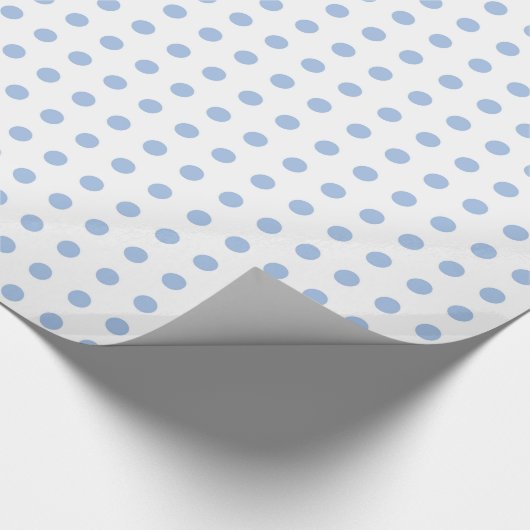 Weißes und hellblaues Tupfen-Packpapier Geschenkpapier (Ecke)