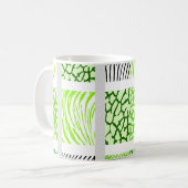 Weißes und hellgrünes Mischtier Kaffeetasse (Vorderseite Links)