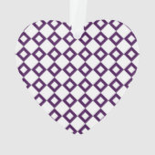 Weißes und Lila Diamantmuster Ornament (Rückseite)