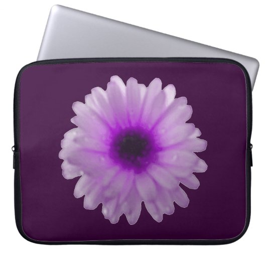 Weißes und Lila Marigold-Notebook Laptopschutzhülle (Vorderseite)
