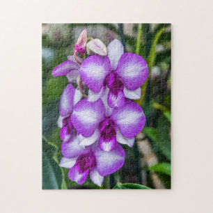 Weißes und lila Orchideenpuzzlespiel Puzzle