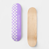 Weißes und Lilac-Scheckrockner Skateboard (Vorderseite)