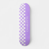 Weißes und Lilac-Scheckrockner Skateboard (Vorne)
