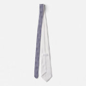 Weißes und marineblaues Houndstooth-Muster Krawatte (Rückseite)