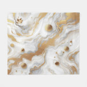Weißes und mattes goldfarbenes Marmordesign Fleecedecke (Vorderseite (Horizontal))