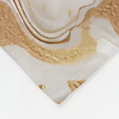 Weißes und mattes goldfarbenes Marmordesign Fleecedecke (Ecke)
