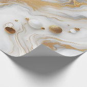 Weißes und mattes goldfarbenes Marmordesign Geschenkpapier (Ecke)