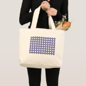 Weißes und Navy-Diamant-Muster Jumbo Stoffbeutel (Vorderseite (Produkt))
