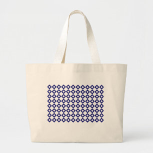 Weißes und Navy-Diamant-Muster Jumbo Stoffbeutel