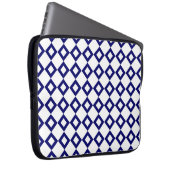 Weißes und Navy-Diamant-Muster Laptopschutzhülle (Vorne Rechts)