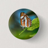 Weißes und orangefarbenes Schmetterling Button (Vorderseite)