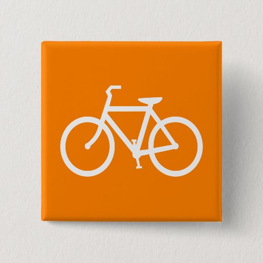 Weißes und oranges Fahrrad Button (Vorderseite)