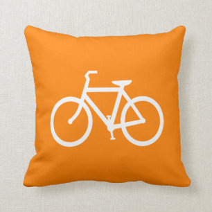 Weißes und oranges Fahrrad Kissen