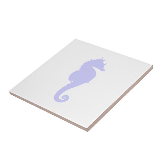 Weißes und Periwinkle-Meerpferd Fliese (Seite)