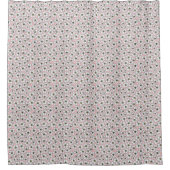 Weißes und rosa Boho-Blumenmuster Duschvorhang (Vorderseite)