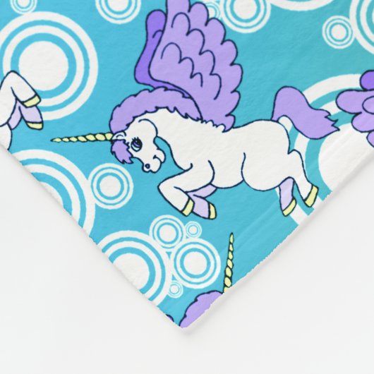 Weißes und rosa Einhorn Fleecedecke (Ecke)