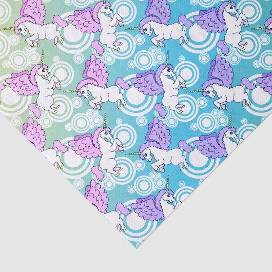 Weißes und rosa Einhorn Seidenpapier (Ausschnitt)