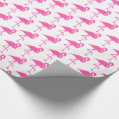 Weißes und rosa Flamingo Wrapping Paper Geschenkpapier (Ecke)