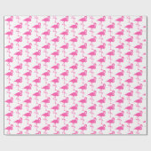 Weißes und rosa Flamingo Wrapping Paper Geschenkpapier (Flach)