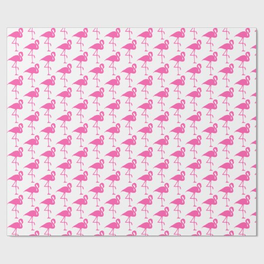 Weißes und rosa Flamingo Wrapping Paper Geschenkpapier (Flach)