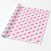 Weißes und rosa Flamingo Wrapping Paper Geschenkpapier (Ungerollt)