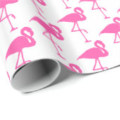 Weißes und rosa Flamingo Wrapping Paper Geschenkpapier (Rolleneckpunkt)