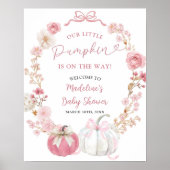 Weißes und rosa Kürbis Begrüßungszeichen Poster (Vorne)