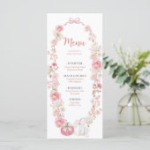 Weißes und rosa Kürbis-Flachmenü Menükarte (Stehend Vorderseite)