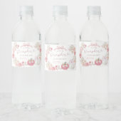Weißes und rosa Kürbisflasche Wasserflaschenetikett (Flaschen)