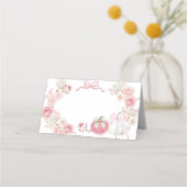 Weißes und rosa Kürbisfutter Terminkarte (Rückseite)