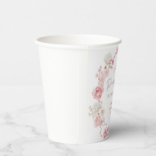 Weißes und rosa Kürbispapier Pappbecher (Rechts)