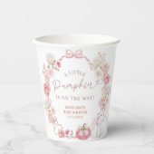 Weißes und rosa Kürbispapier Pappbecher (Vorderseite)