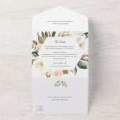 Weißes und rosa Magnolia Blumengebäck Foto All In One Einladung (Außenbereich)