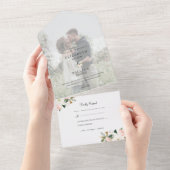 Weißes und rosa Magnolia Blumengebäck Foto All In One Einladung (Abreißen)