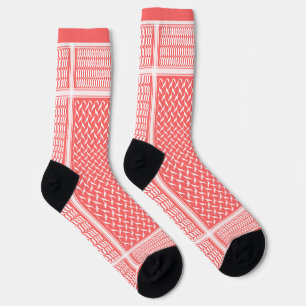 Weißes und rosa palästinensisches Keffiyeh-Muster Socken