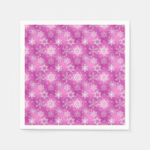 Weißes und rosa Schneeflockenmuster Serviette (Vorderseite)