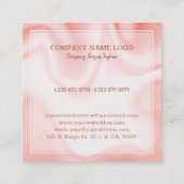 Weißes und Rose-Gold-Imitat-Marmor Quadratische Visitenkarte (Rückseite)