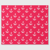 Weißes und rotes Ankerpapier Geschenkpapier (Flach)