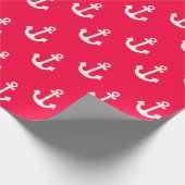 Weißes und rotes Ankerpapier Geschenkpapier (Ecke)