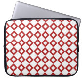 Weißes und rotes Diamantmuster Laptopschutzhülle (Vorderseite)