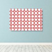 Weißes und rotes Diamantmuster Leinwanddruck (Insitu (Holzboden))