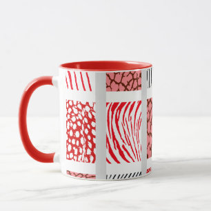 Weißes und rotes gemischtes Tier Tasse