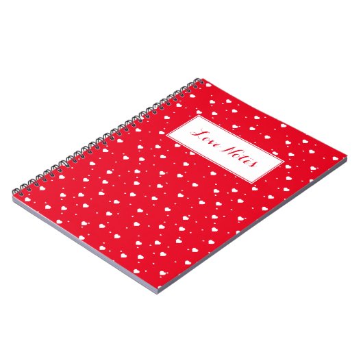 Weißes und rotes Herz Notizblock (Linke Seite)