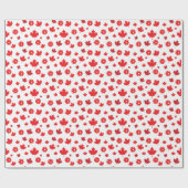 Weißes und rotes kanadisches Pickleball-Muster Geschenkpapier (Flach)