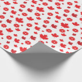 Weißes und rotes kanadisches Pickleball-Muster Geschenkpapier (Ecke)