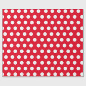Weißes und rotes Medium Polka-Dot-Wrapping-Papier Geschenkpapier (Flach)