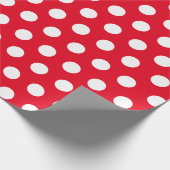 Weißes und rotes Medium Polka-Dot-Wrapping-Papier Geschenkpapier (Ecke)