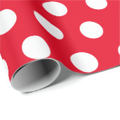 Weißes und rotes Medium Polka-Dot-Wrapping-Papier Geschenkpapier (Rolleneckpunkt)