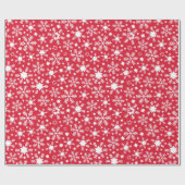Weißes und rotes Schneeflockenpapier Geschenkpapier (Flach)
