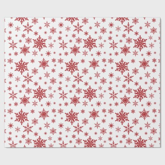 weißes und rotes Schneeflottpapier Geschenkpapier (Flach)